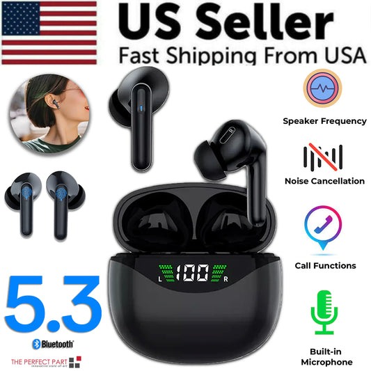 Bluetooth Earbuds Headset 5.3 Wireless Noise Cancelling TWS Trucker Waterproof - WanderMart Co.