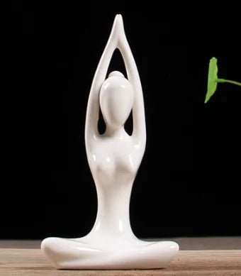 White Ceramic Yoga Figurines - WanderMart Co.