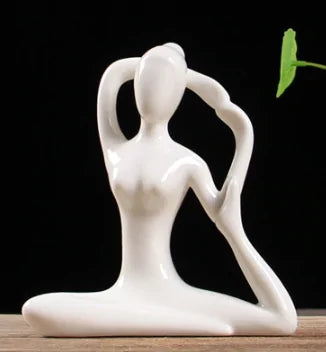 White Ceramic Yoga Figurines - WanderMart Co.