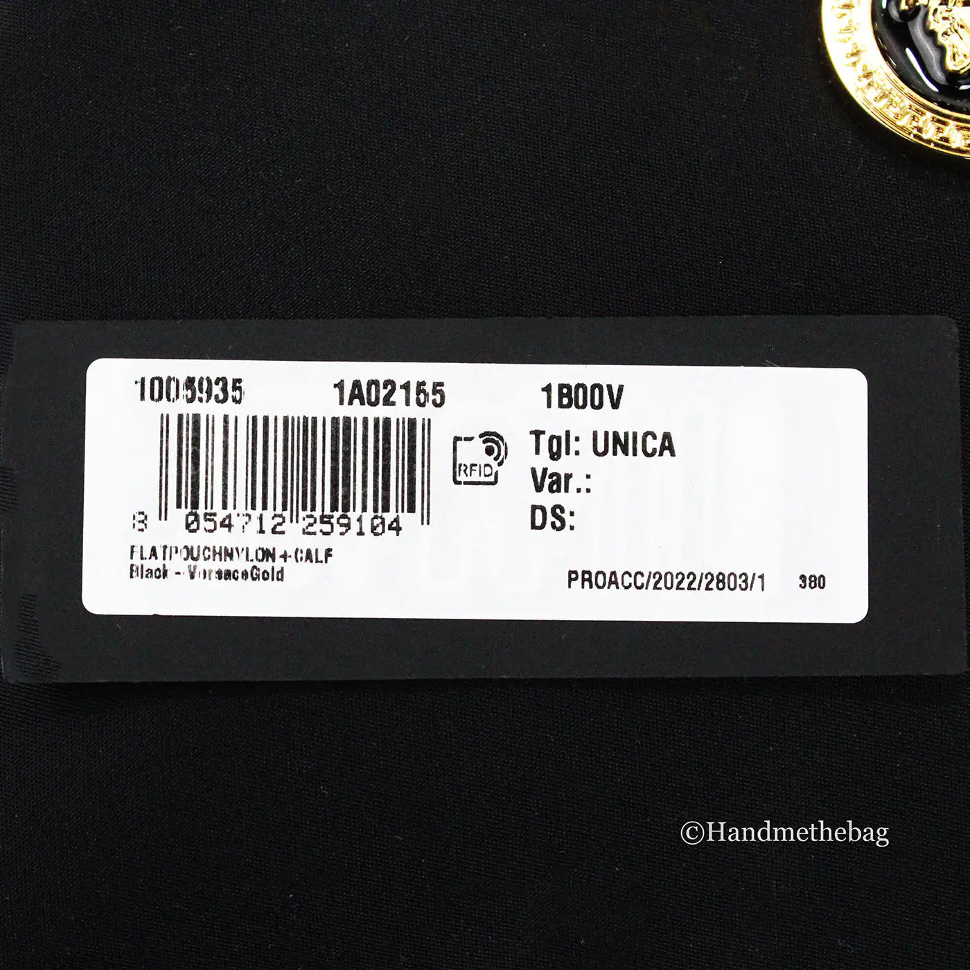 Versace Small Flat Black Medusa Coin Nylon Fabric Pouch - WanderMart Co.