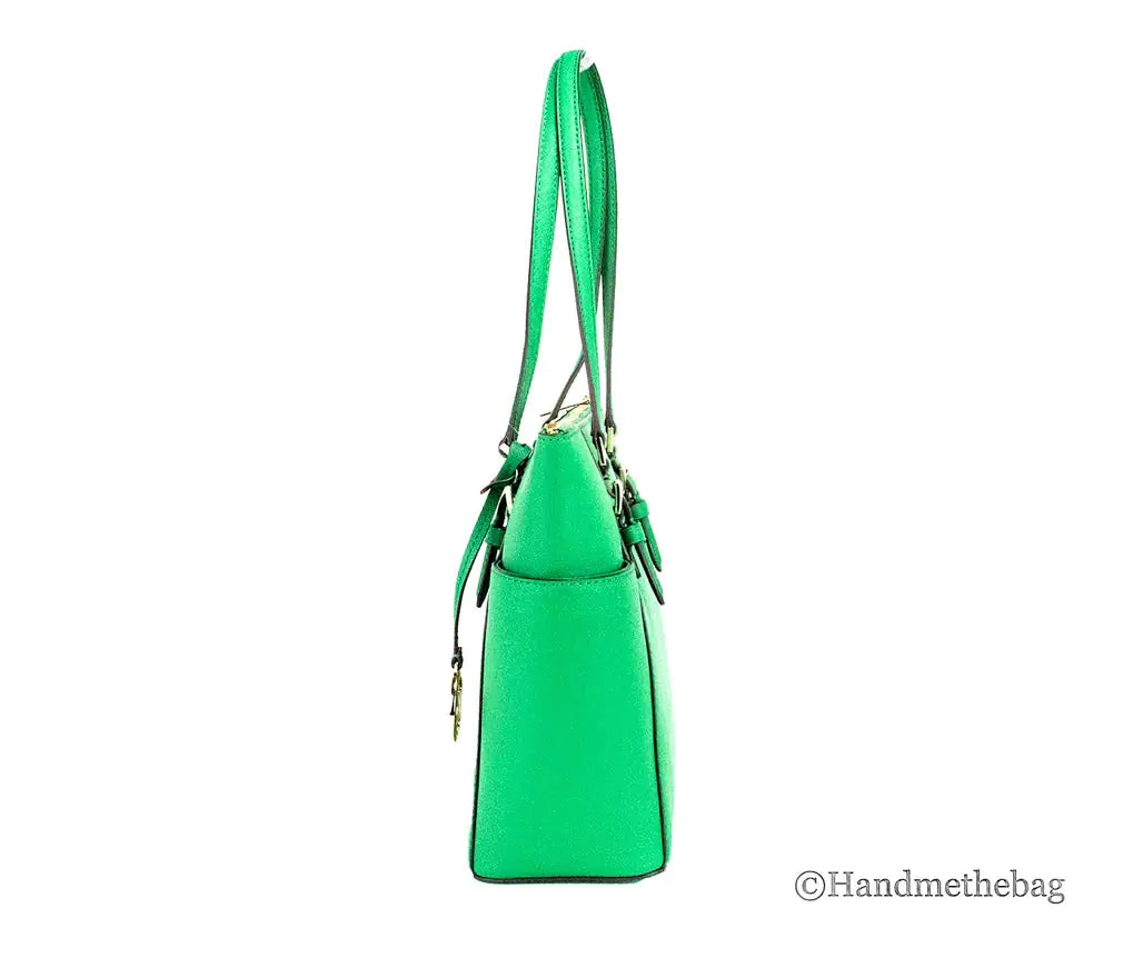 Michael Kors Charlotte Palmetto Green Large Top Zip Tote - WanderMart Co.