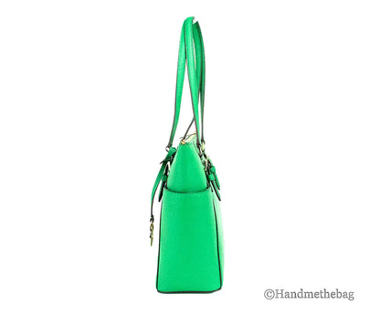 Michael Kors Charlotte Palmetto Green Large Top Zip Tote - WanderMart Co.