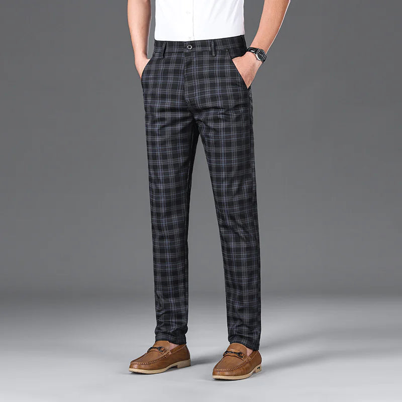 Men's Stripe Plaid Casual Pants - WanderMart Co.