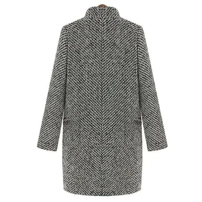 WOLF Houndstooth Wool Coat - WanderMart Co.