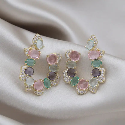 Women Shinny Crystal Earring Fashion - WanderMart Co.