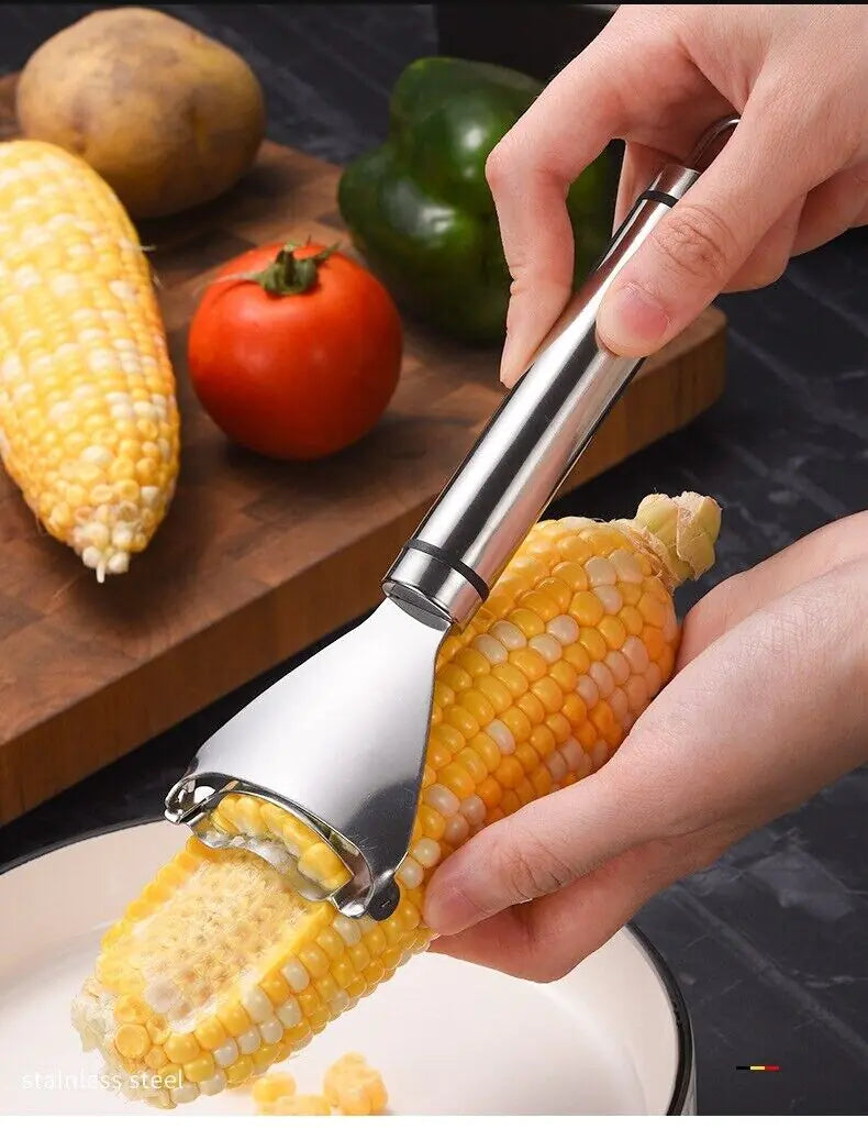 2x Corn Cob Peeler Stainless Steel Thresher Stripper Remover Kitchen Cutter Tool - WanderMart Co.