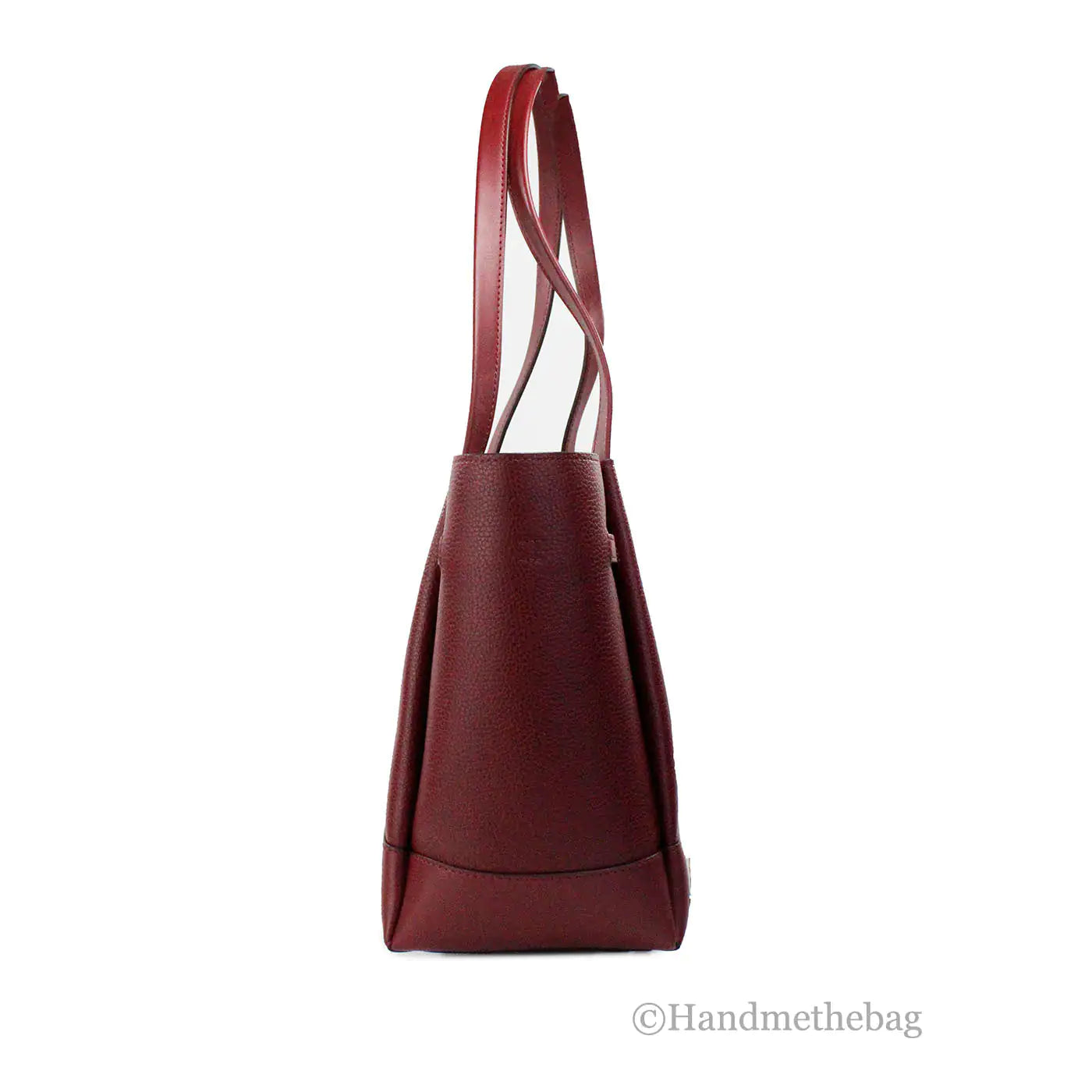 Michael Kors Reed Large Dark Cherry Leather Belted Tote - WanderMart Co.