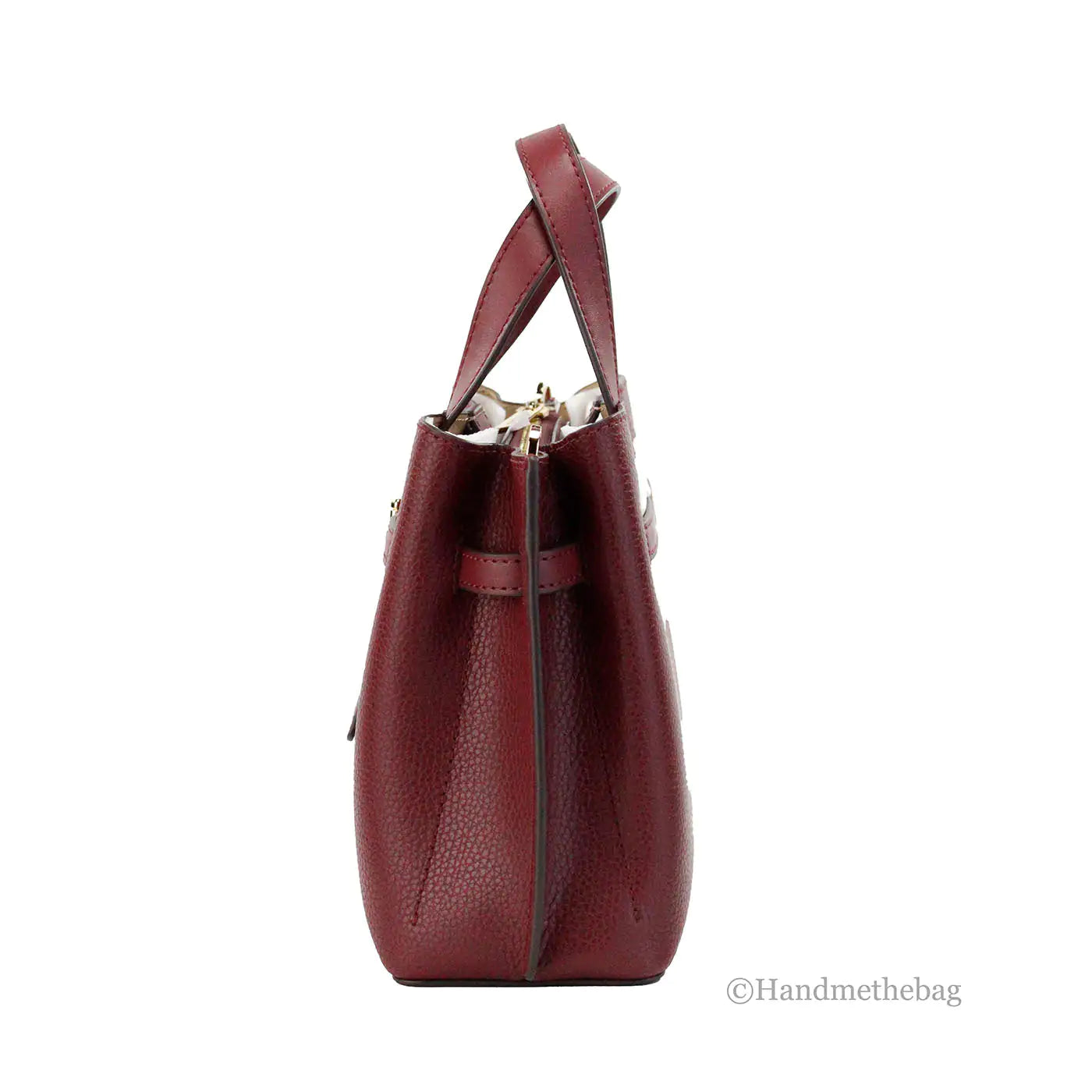 Michael Kors Emilia Small Dark Cherry Leather Satchel Bag