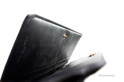 Marc Jacobs Slim Black Leather Open Face Snap Wallet - WanderMart Co.