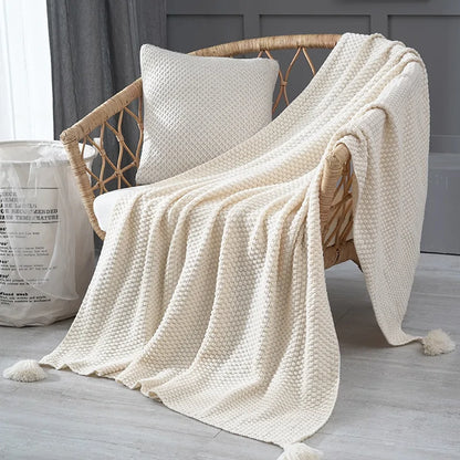 Handmade Hollow Tassel Blanket - WanderMart Co.