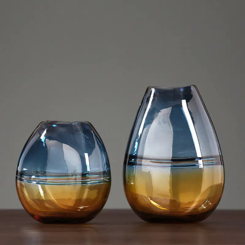 Modern Gradient Light Luxury Minimalist Glass Vase - WanderMart Co.