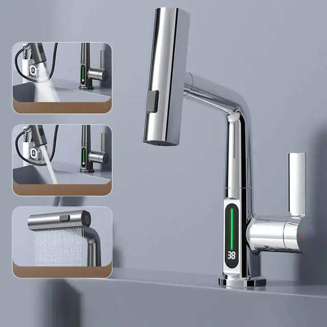 Digital Display Waterfall Basin Faucet - WanderMart Co.