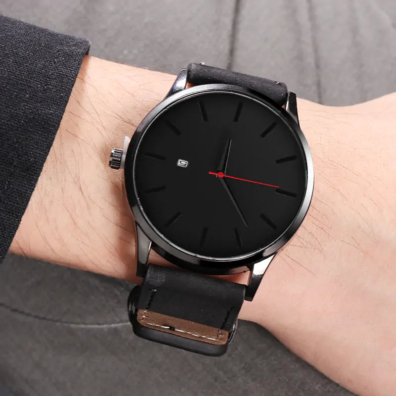 Leather Quartz Watch - WanderMart Co.