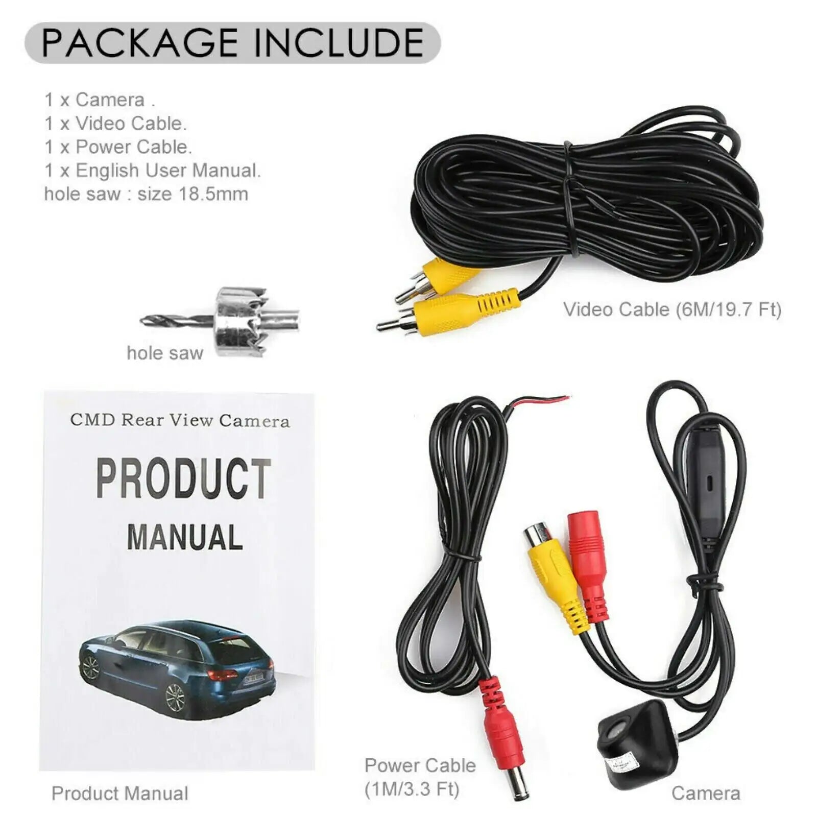 Car Rear View Reverse Camera Parking Backup Cam HD Night Vision Waterproof 170° - WanderMart Co.