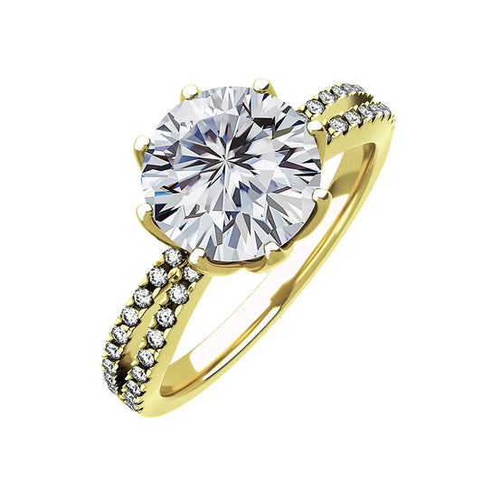 Moissanite Ring Classic Moissanite Wedding Ring Engagement - WanderMart Co.