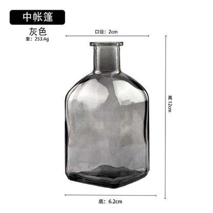 Colorful Glass Vase Transparent Simple Glass Bottle - WanderMart Co.