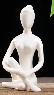 White Ceramic Yoga Figurines - WanderMart Co.