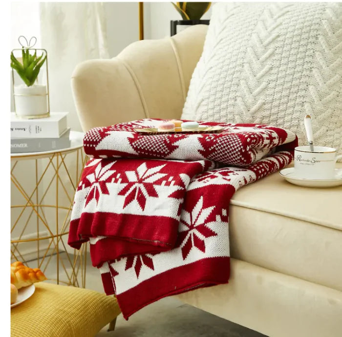 Knitted Jacquard Throw Blanket - WanderMart Co.