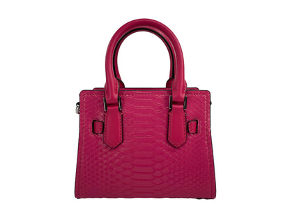 Michael Kors Hamilton XS Pink Snake Satchel Crossbody - WanderMart Co.