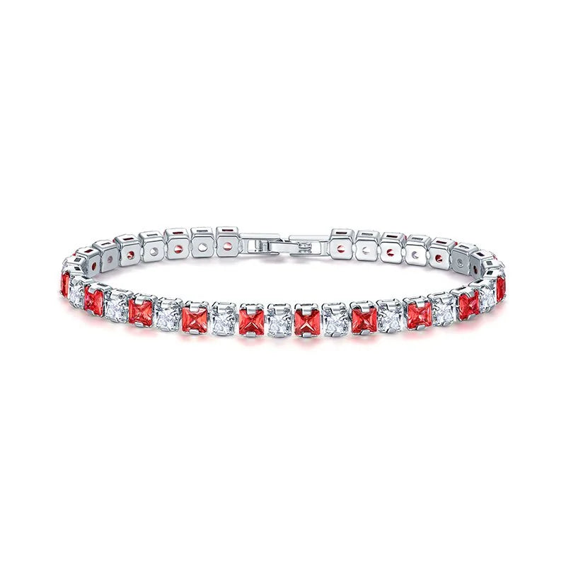 Clear Square Cubic Zirconia Tennis Bracelet - WanderMart Co.