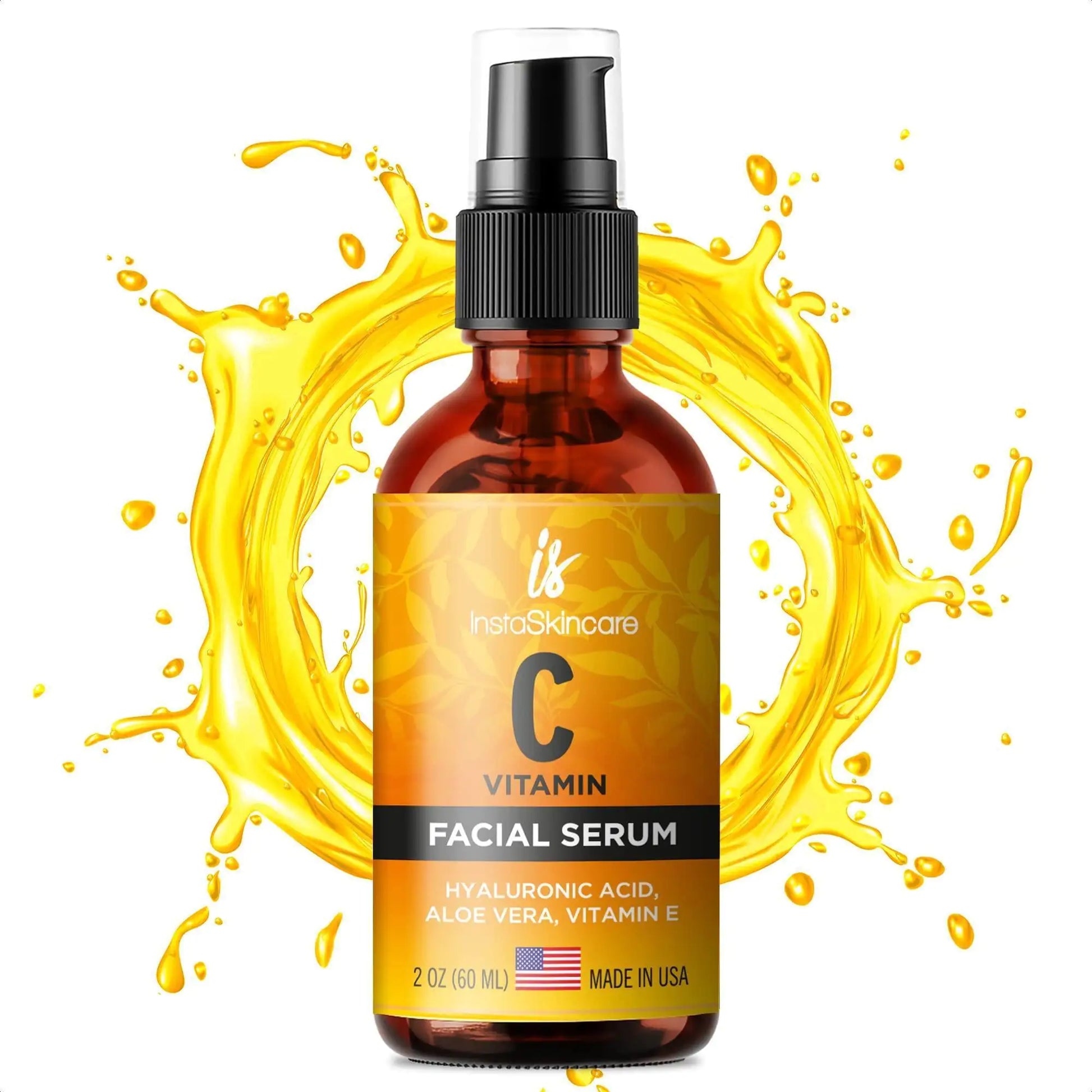 Vitamin C Serum for Face with Hyaluronic Acid Vitamin E Anti Aging Big Size 2 Oz - WanderMart Co.