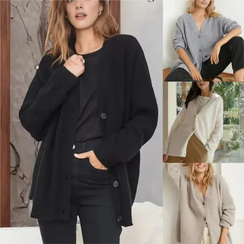 Cashmere Cardigan With V-Neck - WanderMart Co.