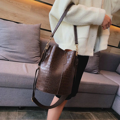 Blake Shoulder Bag -Chocolate Croc - WanderMart Co.