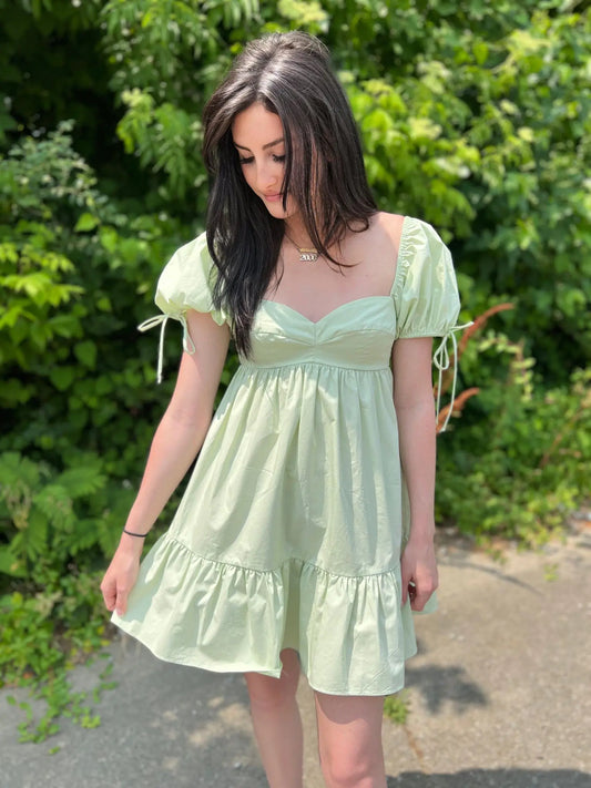 Puffed Shoulder Sundress - WanderMart Co.