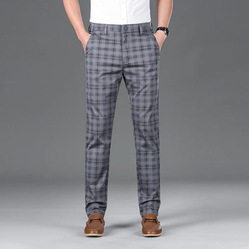 Men's Stripe Plaid Casual Pants - WanderMart Co.