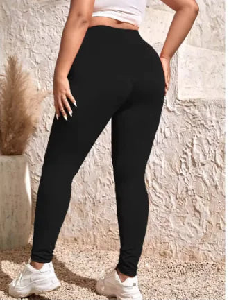 PlusFit High-Waist Stretch Leggings - WanderMart Co.