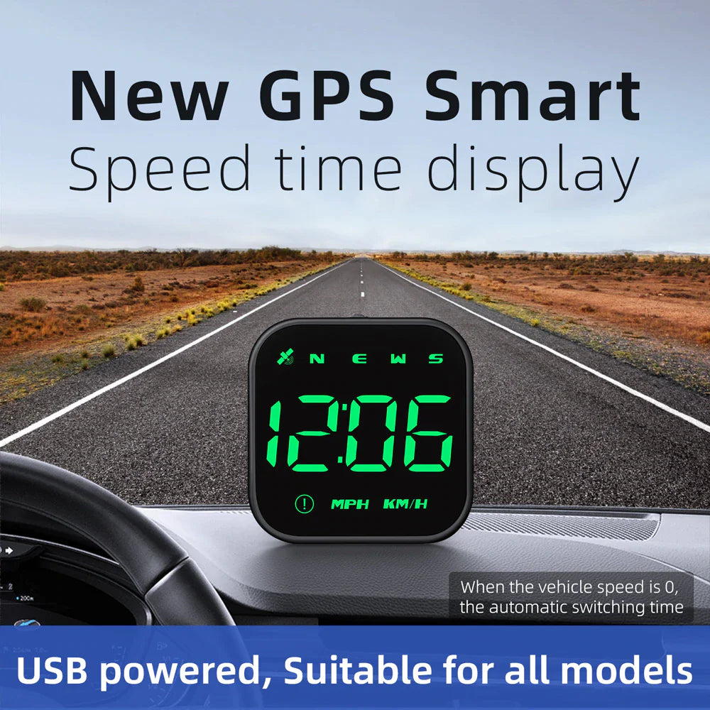 Digital Car HUD GPS Speedometer Head Up Display MPH KMH Compass Overspeed Alarm - WanderMart Co.