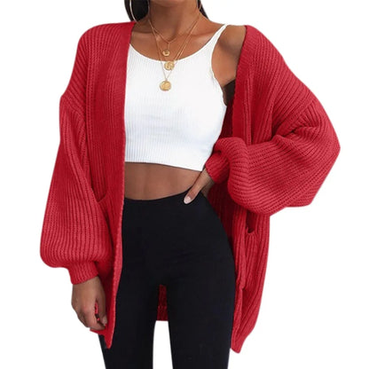 Winter Coat Loose Knitted Sweater Cardigan - WanderMart Co.