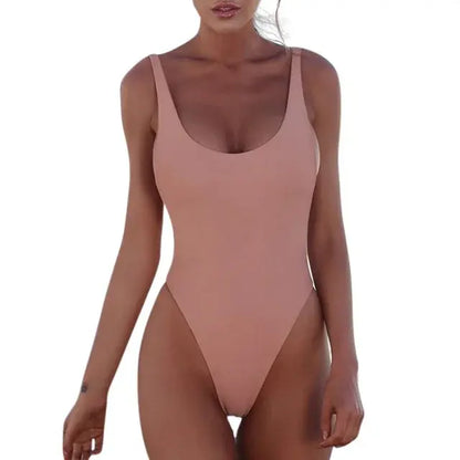 Chic Black Backless One Piece Swimsuit - WanderMart Co.