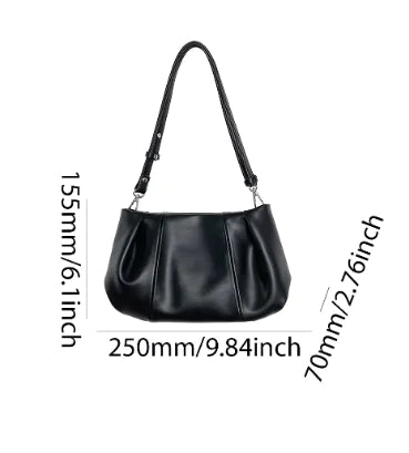 Women Ruched Shoulder Bag PU Leather - WanderMart Co.