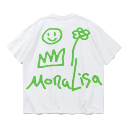 Graffiti Mona Lisa Smile Face Streetwear T-Shirts - WanderMart Co.