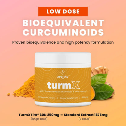 Turmeric Supplement Supports Joint Immune System Brain Skin 250 mg per Capsule - WanderMart Co.