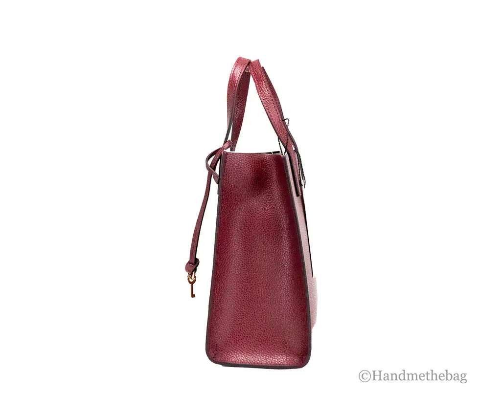 Marc Jacobs Mini Grind Pomegranate Pebbled Leather Crossbody Tote - WanderMart Co.