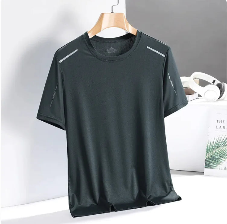 Men's Ice Silk Quick-Dry Tee – Breathable & Trendy Activewear - WanderMart Co.