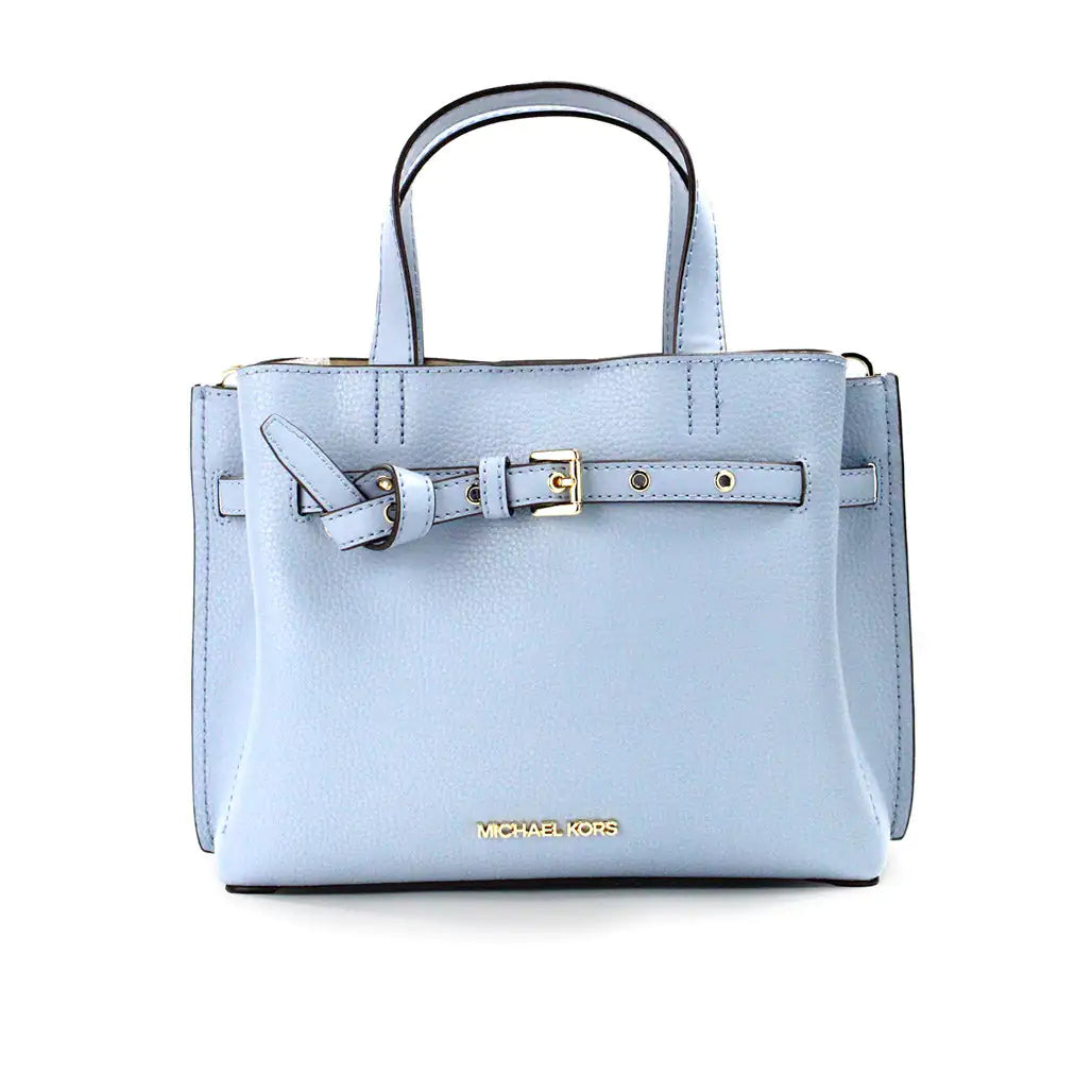 Michael Kors Emilia Small Pale Blue Leather Satchel Bag - WanderMart Co.