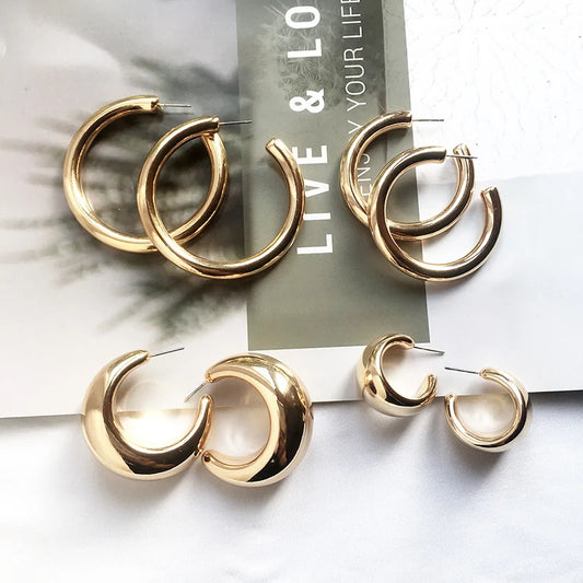 Street Style CC Hoop Earrings - WanderMart Co.