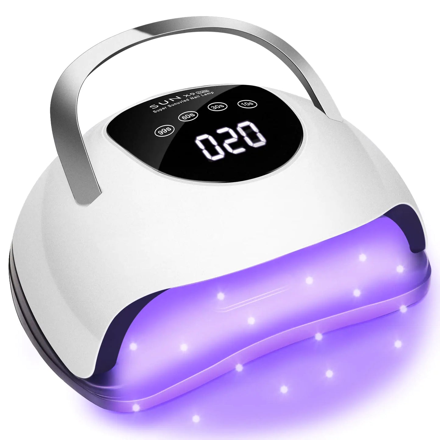 Wisdompark LED Nail Lamp 220W for Gel Nails Fast Curing Dryer with 57pcs Lamp Beads 4 Timers Professional UV Light for Home Salon Nail Art Tools White - WanderMart Co.