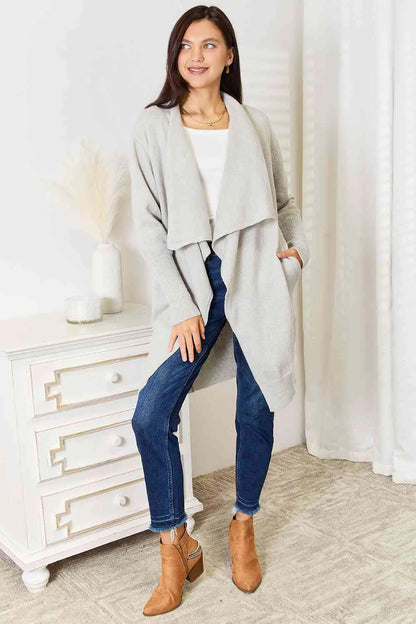 Duster Cardigan with Pockets- - WanderMart Co.