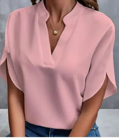 Women's Chiffon V-neck Shirt - WanderMart Co.