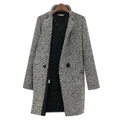 WOLF Houndstooth Wool Coat - WanderMart Co.