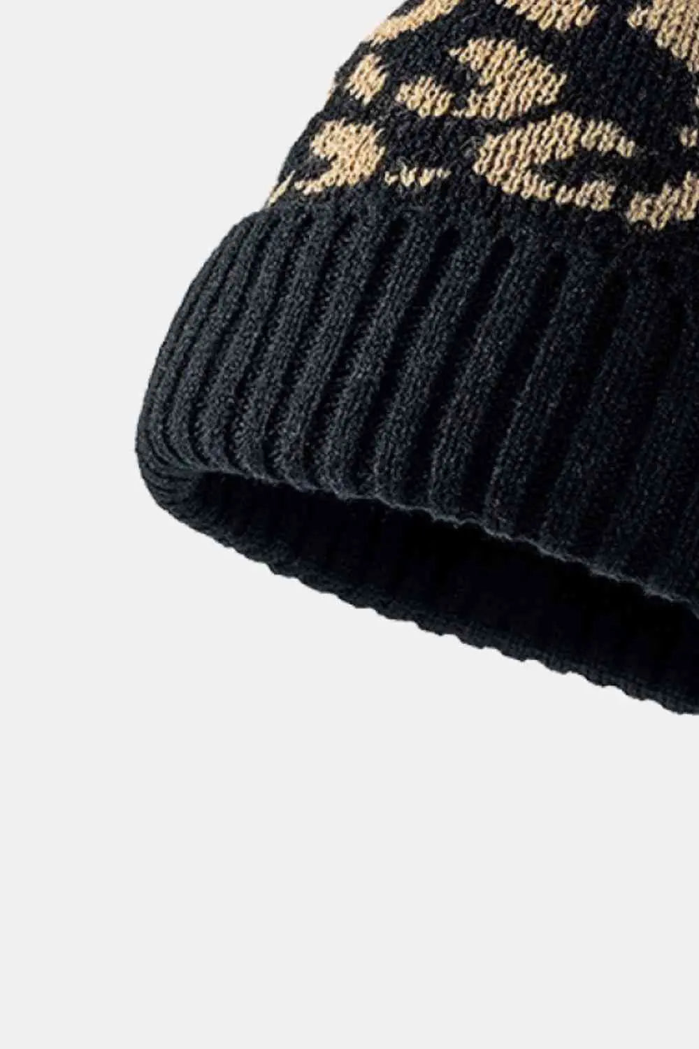 Leopard Pom-Pom Cuffed Beanie - WanderMart Co.