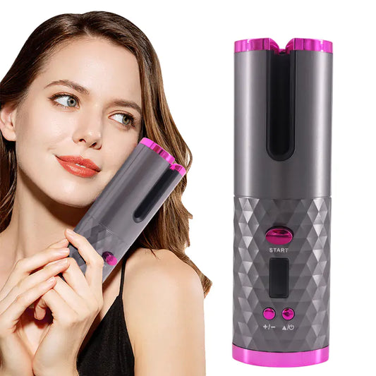 Cordless Auto Rotating Ceramic Hair Curler - WanderMart Co.