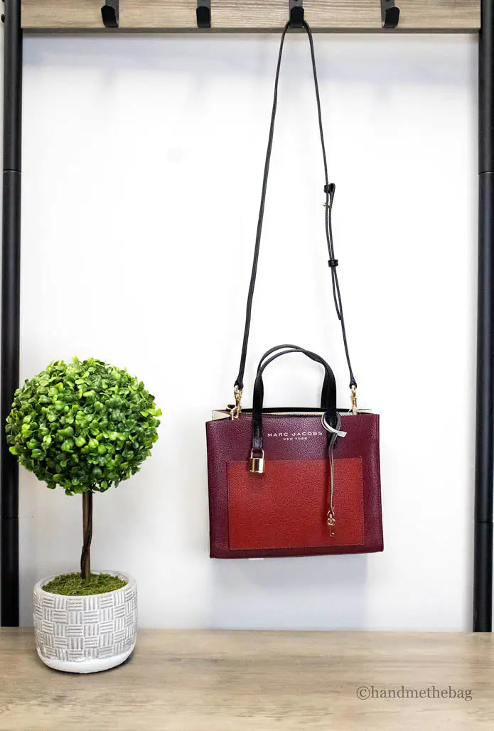 Marc Jacobs Grind Mini Pomegranate Colorblock Leather Tote - WanderMart Co.