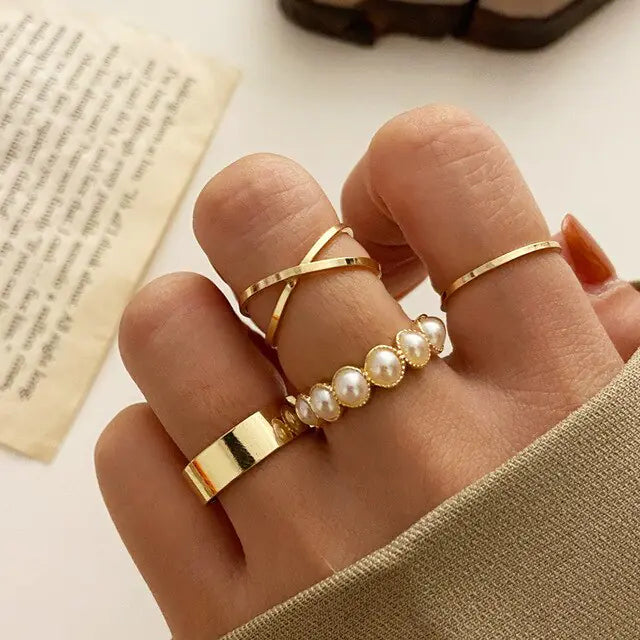 Fashion Boho Crystal Joint Ring Set - WanderMart Co.