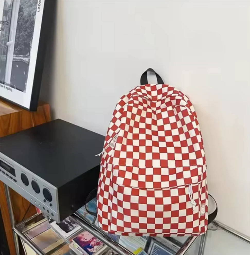 Checkered Colour School Backpack for Boys and Girls - Stylish Japanese Junior High School Bag - WanderMart Co.