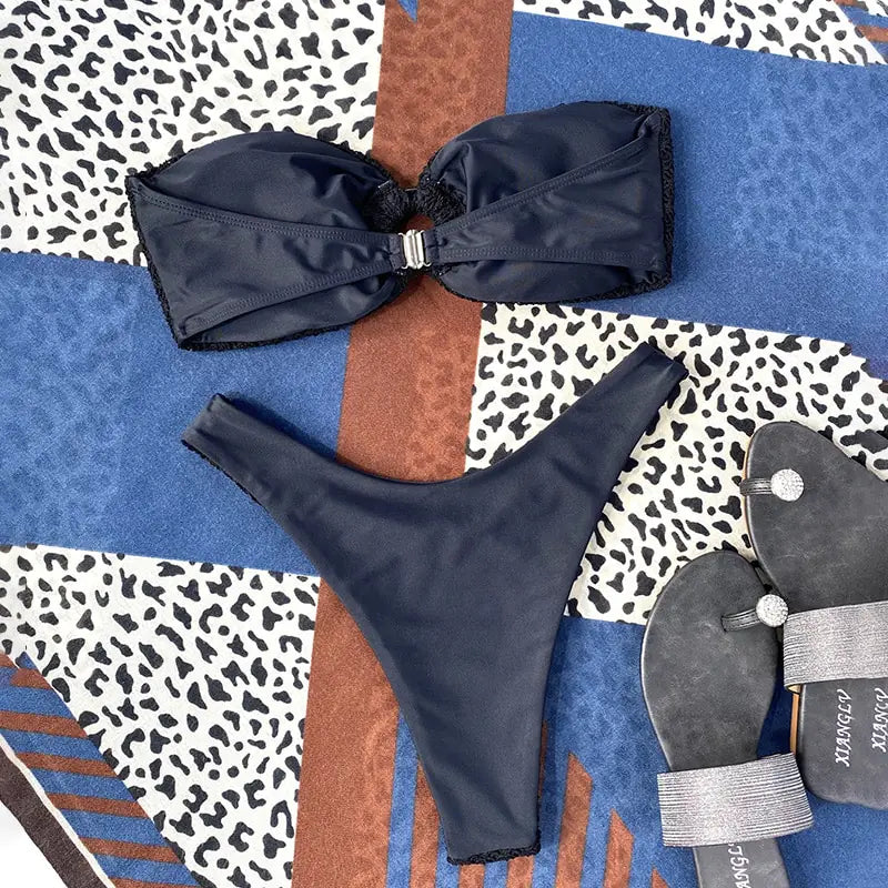 Strapless Thong Bikini Set - WanderMart Co.